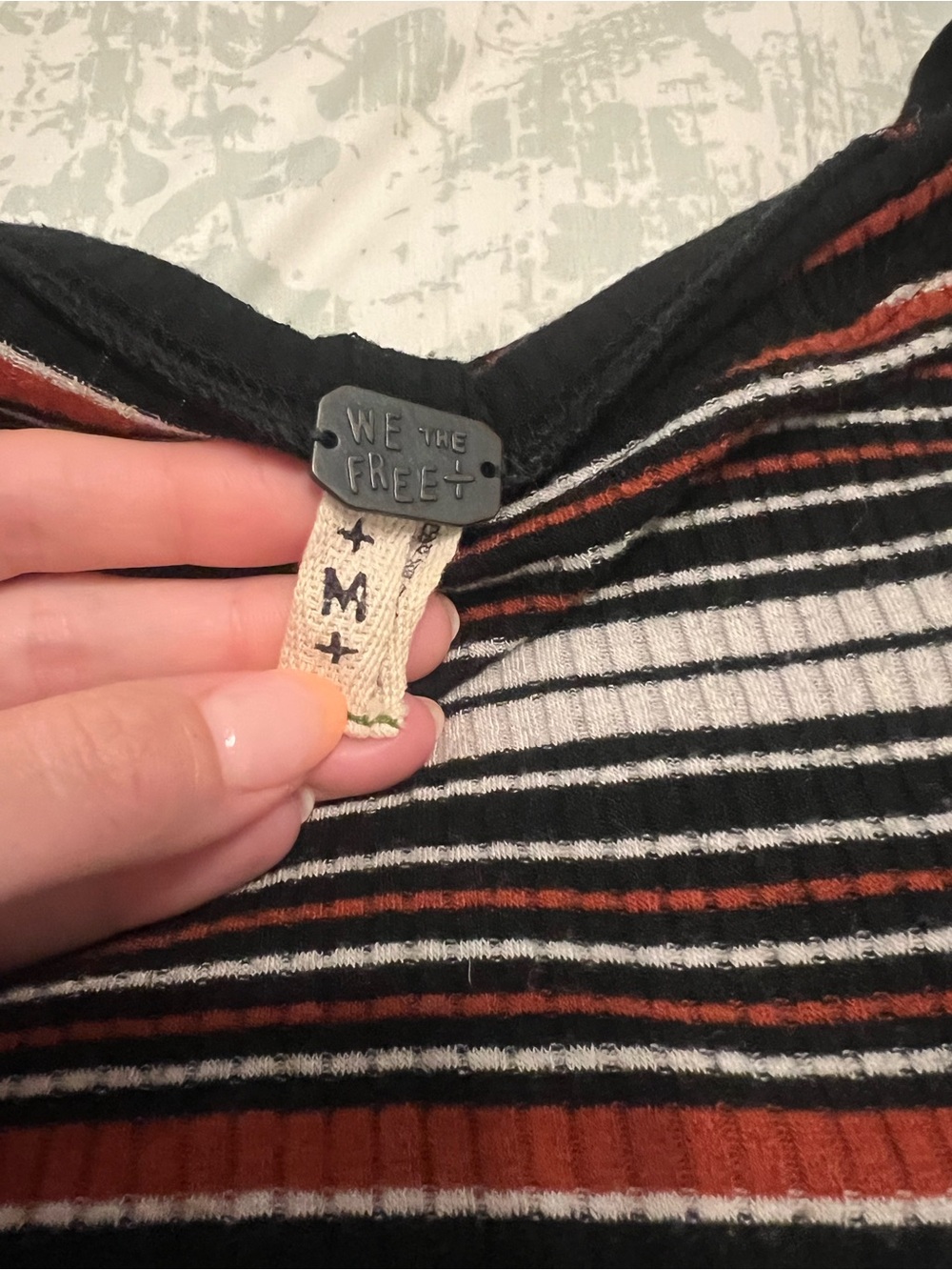 Cold-Shoulder Ribbed Striped Top - Picture 2 of 2